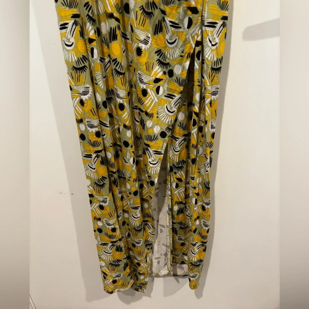 Free People Daria Halter Maxi Dress Apple Mint Low Back Slit Plunge Size Small - Picture 9 of 14